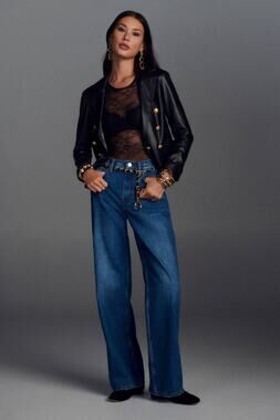 FRAME Le High ‘N’ Tight Jeans Women’s 28 Blue High Rise Wide
Leg Relaxed Denim